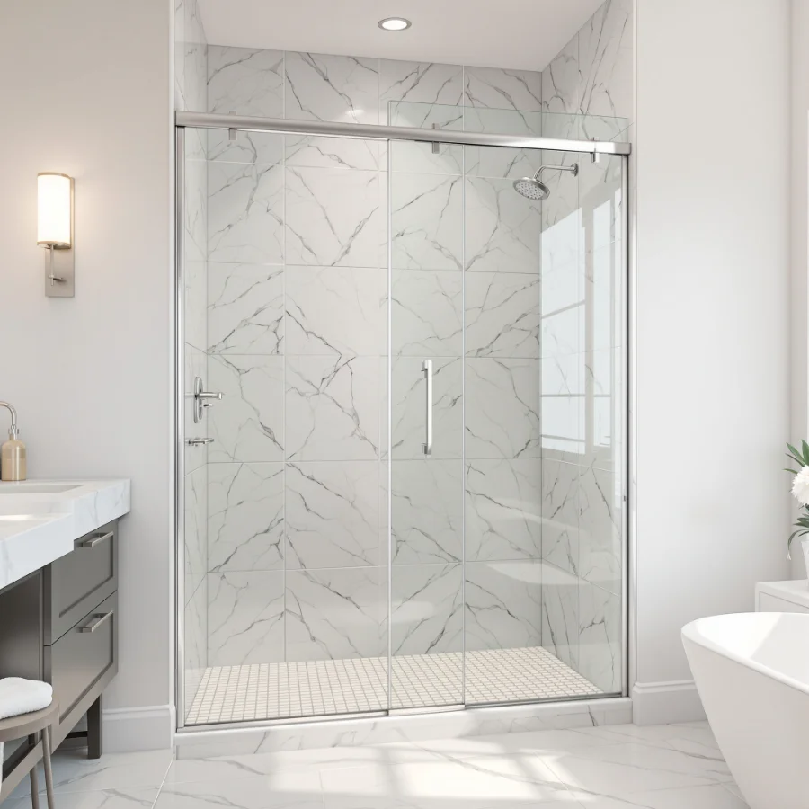 Douche en verre sur mesure installée à Longueuil